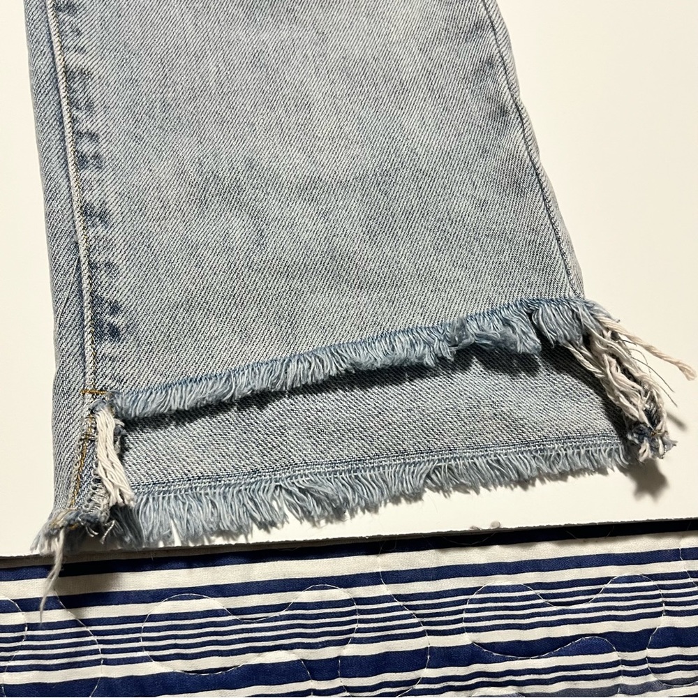 By Egreis Archie Jean Women Large Blue Denim Wide Leg High Waist Crisscross NEW - Picture 8 of 15